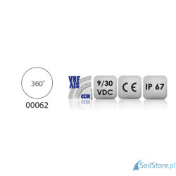 Lampa nawigacyjna Horizontal kotwiczna biała 360° LED, 3NM, 9 - 30V, obudowa czarna