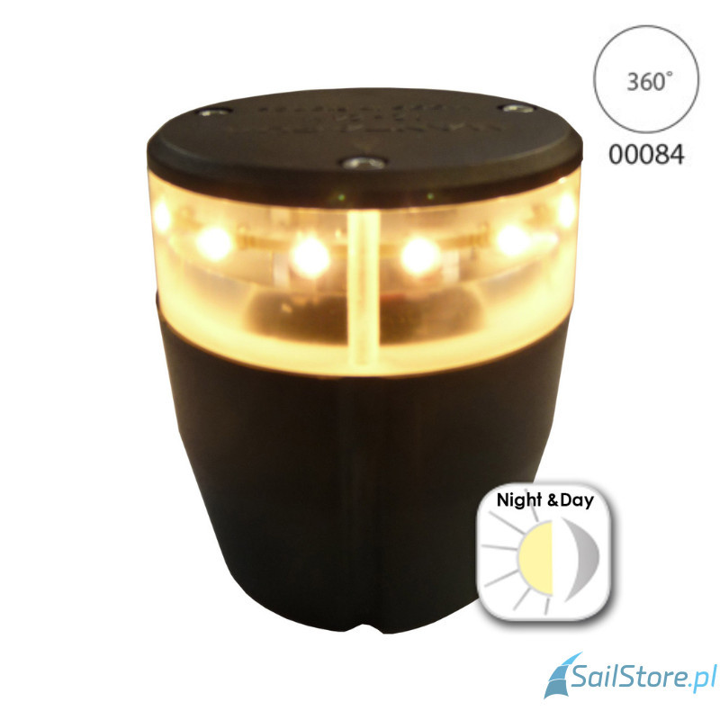 Lampa nawigacyjna Horizontal kotwiczna biała 360° LED, 2NM, 9 - 30V, obudowa czarna