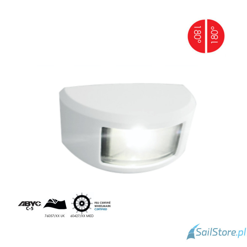 Lampa nawigacyjna NAVISLIM burtowa czerwona 2x180°, 2NM, 10-30V, montaż pionowy, obudowa biała