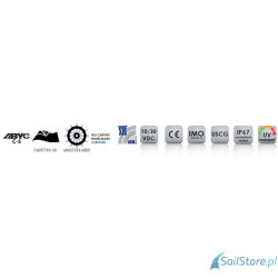 Lampa nawigacyjna NAVISLIM burtowa biała 2x180°, 2NM, 10-30V, montaż pionowy, obudowa biała