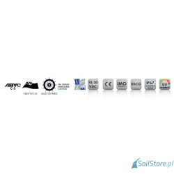 Lampa nawigacyjna NAVISLIM burtowa zielona 2x180°, 2NM, 10-30V, montaż pionowy, obudowa biała