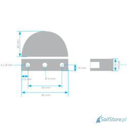 Lampa nawigacyjna NAVISLIM burtowa zielona 2x180°, 2NM, 10-30V, montaż pionowy, obudowa biała