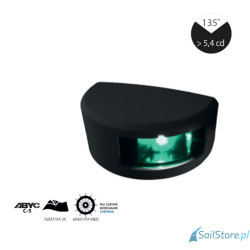 Lampa nawigacyjna NAVISLIM rufowa biała 135°, 2NM, 10-30V, montaż pionowy, obudowa czarna