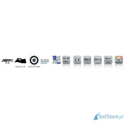 Lampa nawigacyjna NAVISLIM burtowa czerwona 112,5°, 2NM, 10-30V, montaż poziomy, obudowa biała