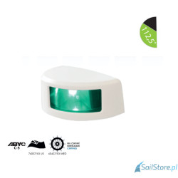 Lampa nawigacyjna NAVISLIM burtowa zielona 112,5°, 2NM, 10-30V, montaż poziomy, obudowa biała