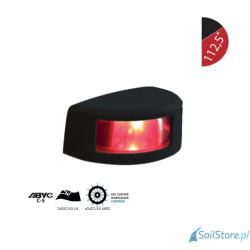 Lampa nawigacyjna NAVISLIM burtowa czerwona 112,5°, 2NM, 10-30V, montaż poziomy, obudowa czarna