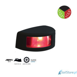 Lampa nawigacyjna NAVISLIM dwusektorowa zielone - czerwone 112,5°, 2NM, 10-30V, montaż poziomy, obudowa czarna