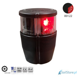Lampa nawigacyjna NAVIPRO burtowa czerwona 112,5° LED, 2NM, 10 - 30V, obudowa czarna
