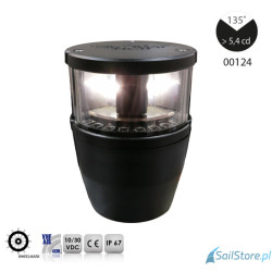 Lampa nawigacyjna NAVIPRO rufowa biała 135° LED, 2NM, 10-30V, obudowa czarna