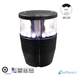 Lampa nawigacyjna NAVIPRO masztowa biała 225° + kotwiczna 360° LED, 2NM, 10-30V, obudowa czarna