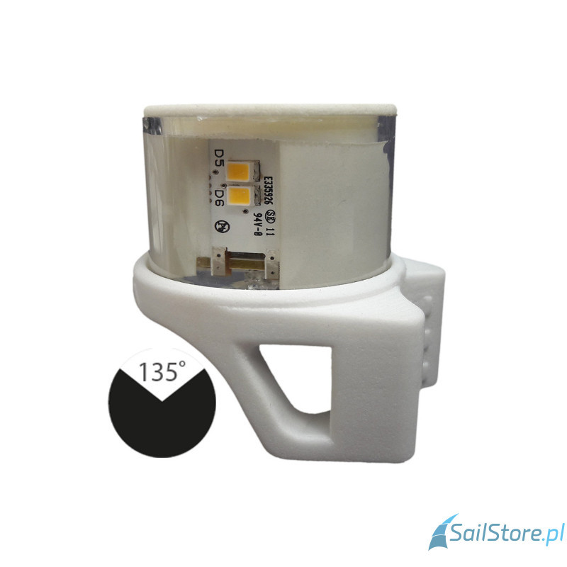 Lampa nawigacyjna Tiny LED rufowa biała 135°, 1NM, 12 V, do łodzi 12 m