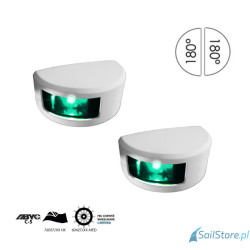 Lampa nawigacyjna NAVISLIM burtowa biała 2x180°, 2NM, 10-30V, montaż pionowy, obudowa biała