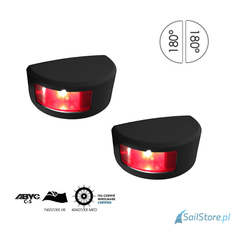 Lampa nawigacyjna NAVISLIM burtowa biała 2x180°, 2NM, 10-30V