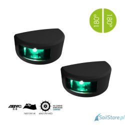 Lampa nawigacyjna NAVISLIM burtowa zielona 2x180°, 2NM, 10-30V