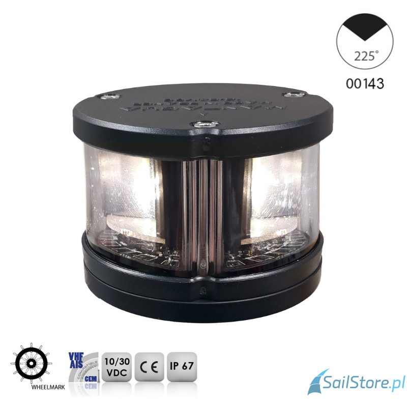 Lampa nawigacyjna NAVIPRO HORIZONTAL masztowa biała 225° LED, 2NM, 10-30V, obudowa czarna