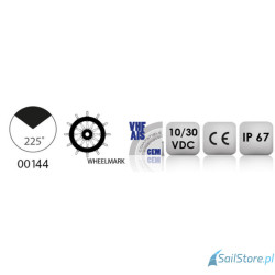 Lampa nawigacyjna NAVIPRO HORIZONTAL masztowa biała 225° LED, 3NM, 9-30V, obudowa czarna