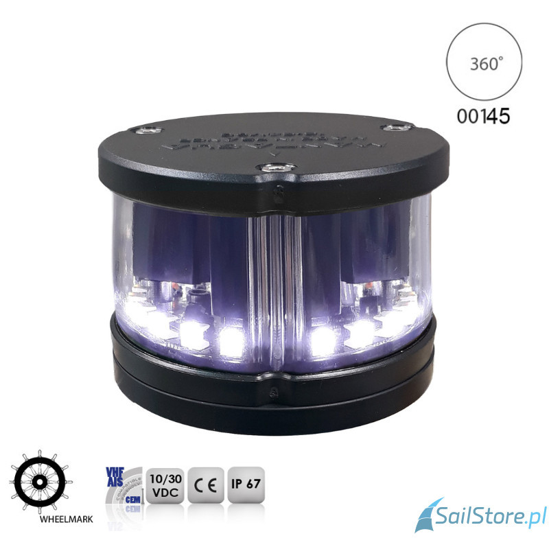 Lampa nawigacyjna NAVIPRO HORIZONTAL kotwiczna 360° 2NM LED, 10-30V, obudowa czarna