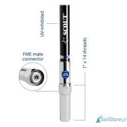 SCOUT QUICK 5 Black Antena VHF z włókna szklanego 6 dB, długość 2,4 m (8’) – QuickFit
