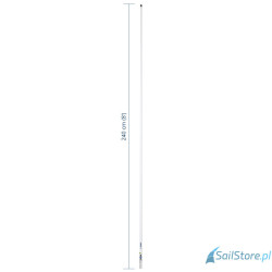 SCOUT QUICK 6 Wysokowydajna antena VHF z włókna szklanego 6 dB, długość 2,4 m (8’) – QuickFit