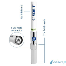 SCOUT QUICK 6 Wysokowydajna antena VHF z włókna szklanego 6 dB, długość 2,4 m (8’) – QuickFit