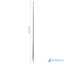 SCOUT QUICK 6 Black Wysokowydajna antena VHF z włókna szklanego 6 dB, długość 2,4 m (8’) – QuickFit