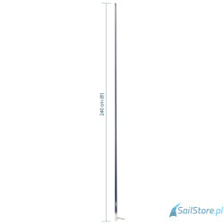 SCOUT KS-42 Antena VHF z włókna szklanego 6 dB , długość 2,4 m (8′), niebieska
