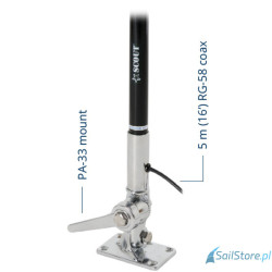 SCOUT KS-42 Antena VHF z włókna szklanego 6 dB , długość 2,4 m (8′), czarna