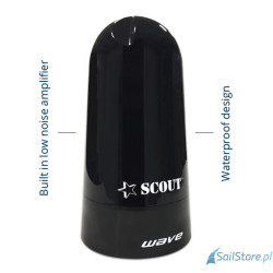 SCOUT Wave – dookólna antena DVB-T TV/FM, Ø 11 cm (4″), czarna