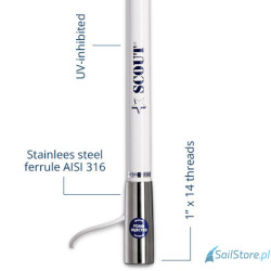 SCOUT KS-120 Antena AM/FM z włókna szklanego, 1,2 m (4′), seria Titan