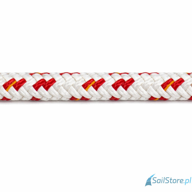 Gleistein Gemini X lina szotowa 14 mm, biały/czerwony, poliester