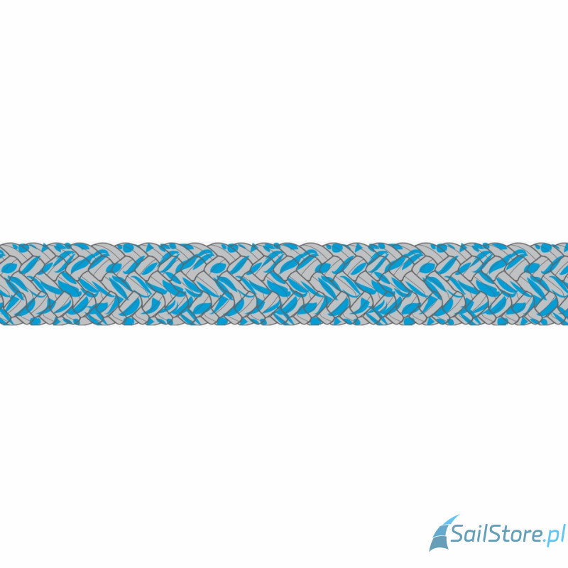 Gleistein MegaTwin 07 lina Dyneema do fałów, 10 mm, srebrny/niebieski, poliester