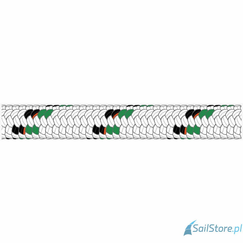 Gleistein DynaLite lina Dyneema SK78 do fałów, 10 mm, biały/zielony, poliester