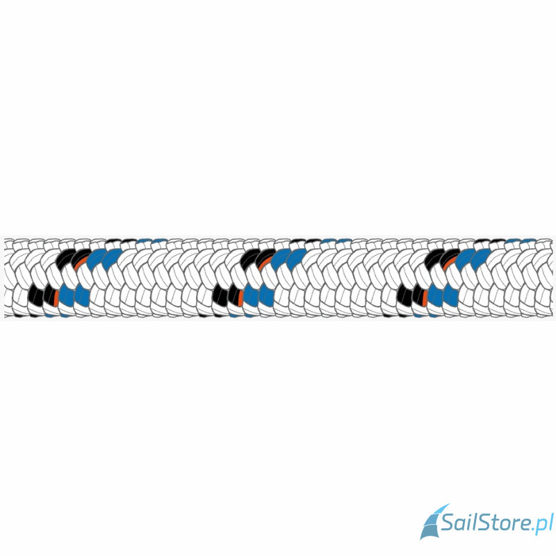 Gleistein DynaLite lina Dyneema SK78 do fałów, 10 mm, biały/niebieski, poliester