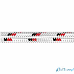 Gleistein DynaLite lina Dyneema SK78 do fałów, 10 mm, biały/czerwony, poliester