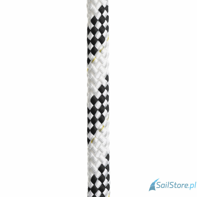 Regatta Ropes Titanic lina szotowa 10 mm, oplot 32-splotowy z poliestru, biały/czarny