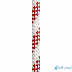 Regatta Ropes Titanic lina szotowa 12 mm, oplot z 32-splotowego poliestru, biały/czerwony