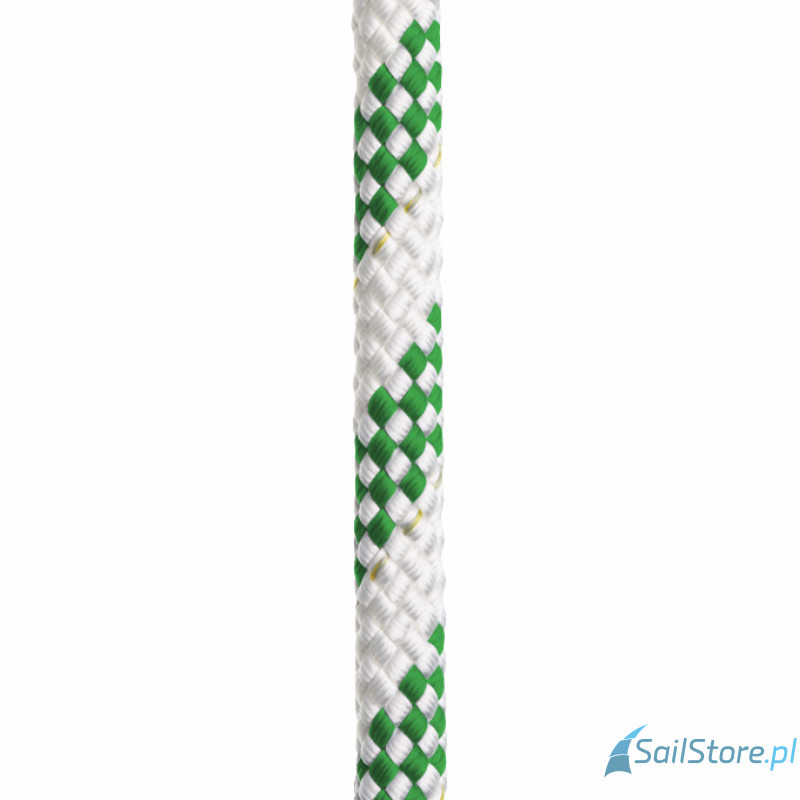 Regatta Ropes Titanic lina szotowa 12 mm, oplot 32-splotowy z poliestru, biały/zielony