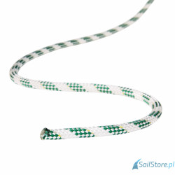 Regatta Ropes Titanic lina szotowa 12 mm, oplot 32-splotowy z poliestru, biały/zielony