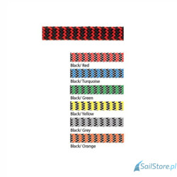 Regatta Ropes osłona poliestrowa, na linę 7-10 mm, oplot z 32-splotowego z poliestru HT, czarny/szary