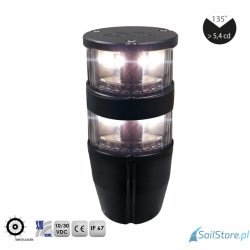 Lampa nawigacyjna zespolona NAVIPRO HORIZONTAL rufowa biała 135° LED, 2NM, 10-30V, obudowa czarna