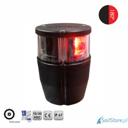 Lampa nawigacyjna NAVIPRO HORIZONTAL burtowa czerwona 180° LED, 2NM, 10 - 30V, obudowa czarna