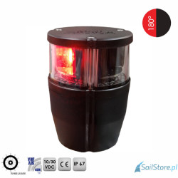 Lampa nawigacyjna NAVIPRO HORIZONTAL burtowa czerwona 180° LED, 2NM, 10 - 30V, obudowa czarna