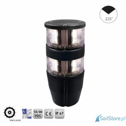 Lampa nawigacyjna zespolona NAVIPRO HORIZONTAL masztowa biała 225° LED, 3NM, 10-30V, obudowa czarna