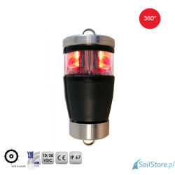 Lampa nawigacyjna podwieszana NAVIPRO HORIZONTAL czerwona 360°, 2NM LED, 10-30V, obudowa czarna