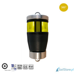 Lampa nawigacyjna podwieszana NAVIPRO HORIZONTAL żółta 360°, 2NM LED, 10-30V, obudowa czarna
