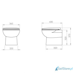 Sanimarin 32 elektryczna toaleta jachtowa 12/24V z panelem elektronicznym