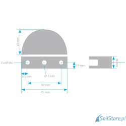 Lampa nawigacyjna NAVISLIM burtowa czerwona 2x180°, 2NM, 10-30V, montaż poziomy, obudowa czarna