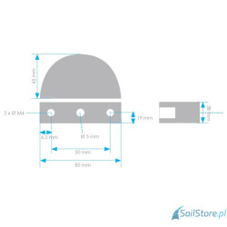 Lampa nawigacyjna NAVISLIM burtowa zielona 2x180°, 2NM, 10-30V, montaż poziomy, obudowa czarna