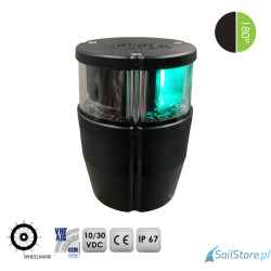 Lampa nawigacyjna NAVIPRO Horizontal burtowa prawa zielona 180° LED, 2NM, 10-30V, obudowa czarna