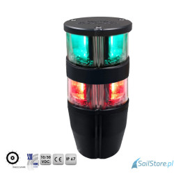 Lampa nawigacyjna zespolona NAVIPRO HORIZONTAL zielona/czerwona 360° LED, 2NM, 10 - 30V, obudowa czarna